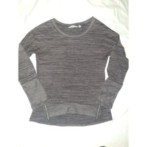 Athleta Heathered Gray Top Zip Detail Sweatshirt Blissful Sharkbite Small